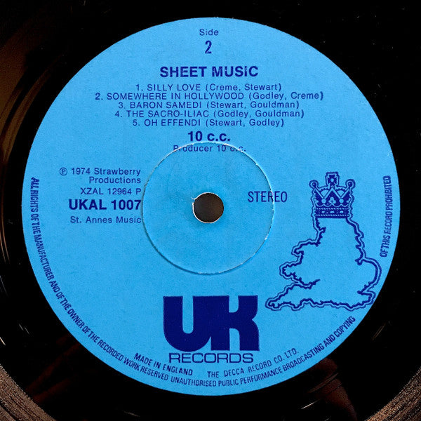 10cc : Sheet Music (LP, Album)