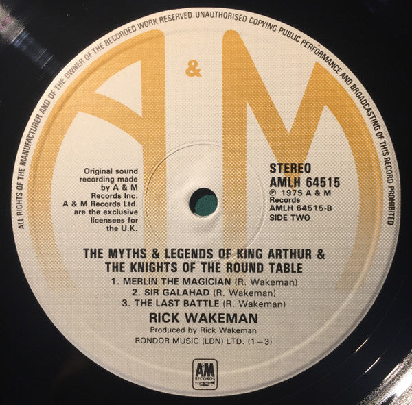 Rick Wakeman : The Myths And Legends Of King Arthur And The Knights Of The Round Table (LP, Album, RE)