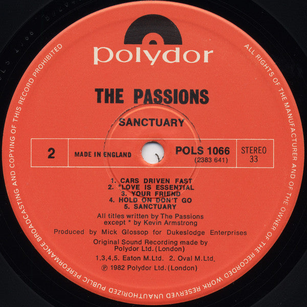 The Passions : Sanctuary (LP, Album)