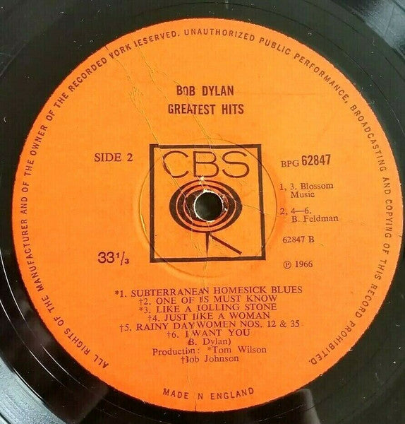 Bob Dylan : Greatest Hits (LP, Comp, Mono)