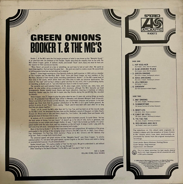 Booker T. & The MG's* : Green Onions (LP, Comp)