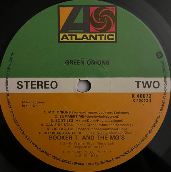 Booker T. & The MG's* : Green Onions (LP, Comp)