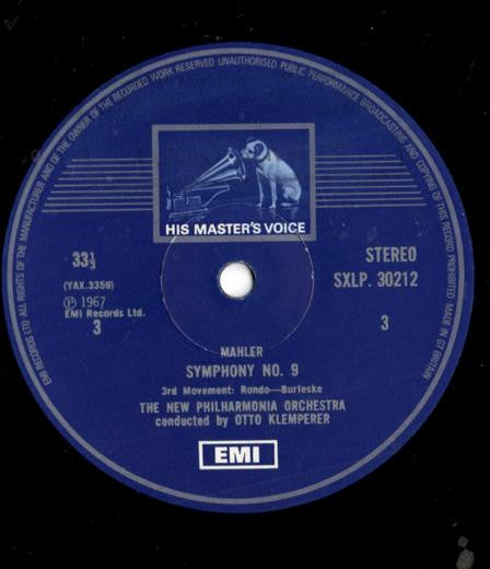 Klemperer* Conducts Mahler* - New Philharmonia Orchestra : Ninth Symphony (2xLP, RE, gat)