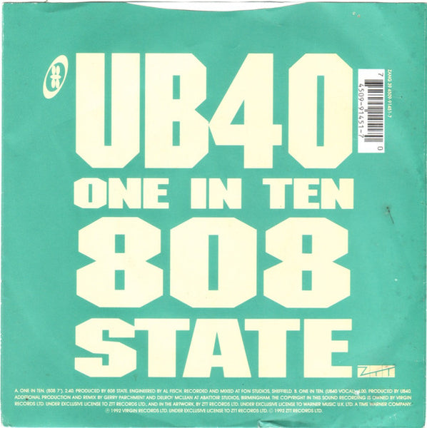 808 State, UB40 : One In Ten (7", Single)