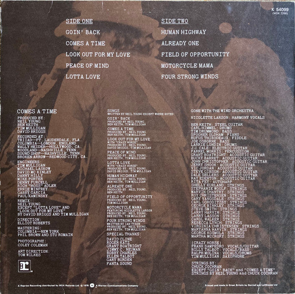 Neil Young : Comes A Time (LP, Album, A4/)