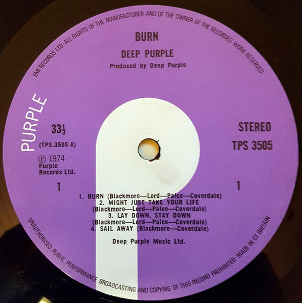 Deep Purple : Burn (LP, Album, RE)