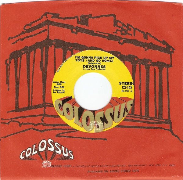 Devonnes* : I'm Gonna Pick Up My Toys (And Go Home) (7", Single)