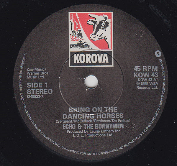 Echo & The Bunnymen : Bring On The Dancing Horses (7", Single, Pap)