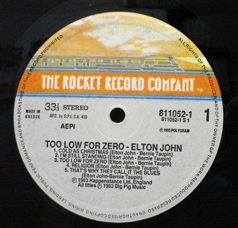Elton John : Too Low For Zero (LP, Album)