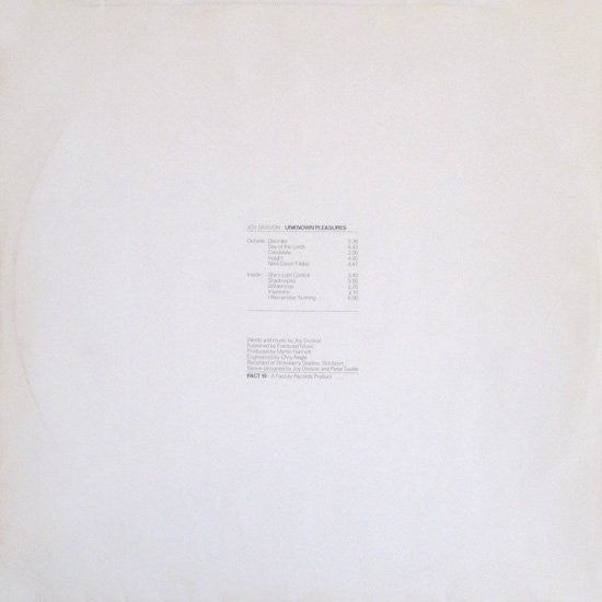 Joy Division : Unknown Pleasures (LP, Album, RP, Lyn)