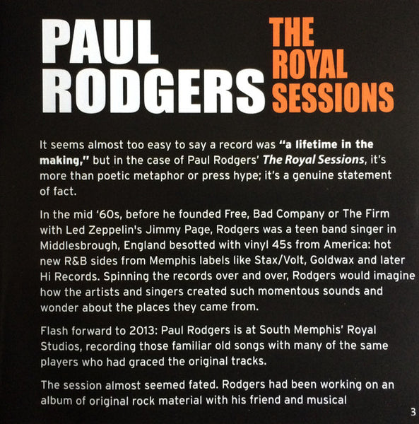 Paul Rodgers : The Royal Sessions (CD, Album + DVD-V + Dlx)