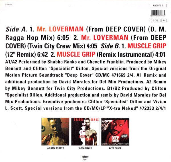 Shabba Ranks : Mr. Loverman / Muscle Grip (12", Single, RE)