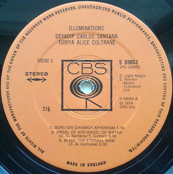 Devadip Carlos Santana*, Turiya Alice Coltrane* : Illuminations (LP, Album)