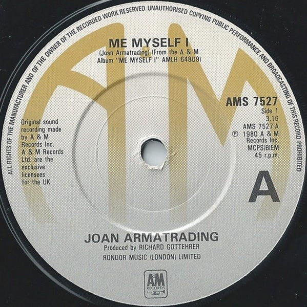 Joan Armatrading : Me Myself I (7", Single)
