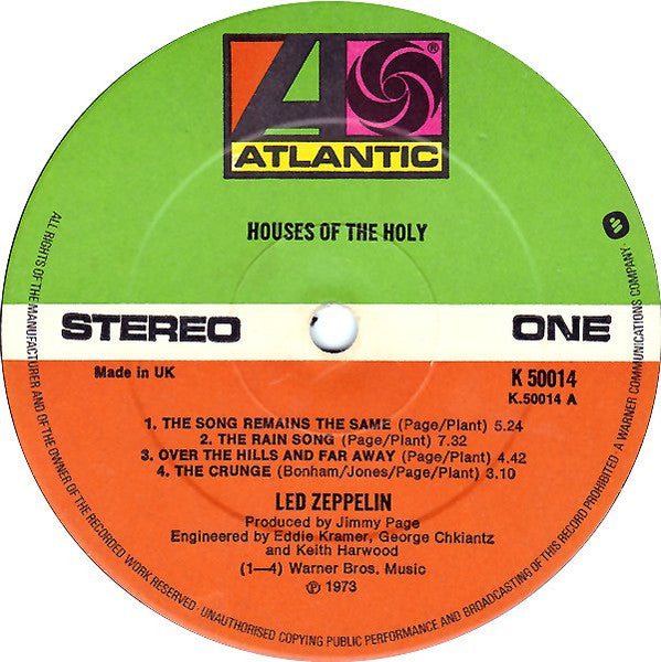 Led Zeppelin : Houses Of The Holy (LP, Album, RE)