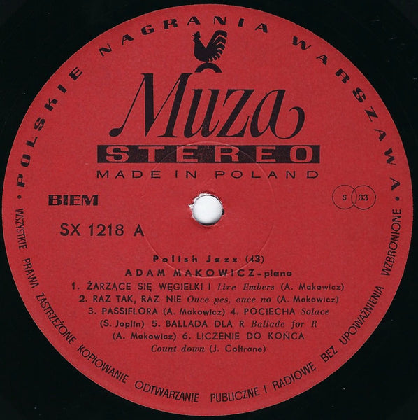 Adam Makowicz : Live Embers (LP, Album, Red)