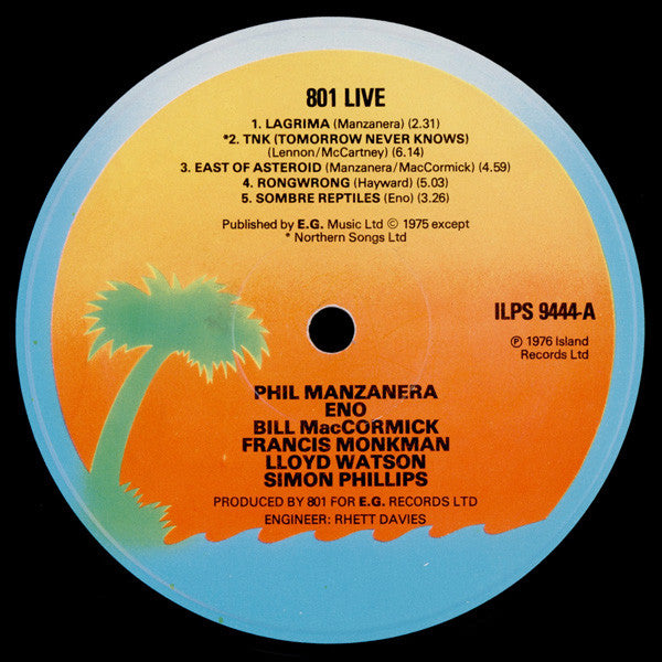 801 : 801 Live (LP, Album)