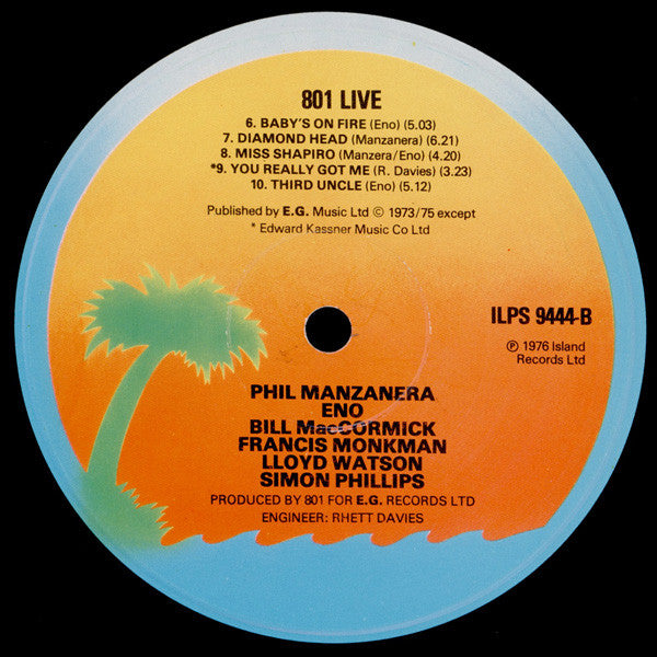 801 : 801 Live (LP, Album)