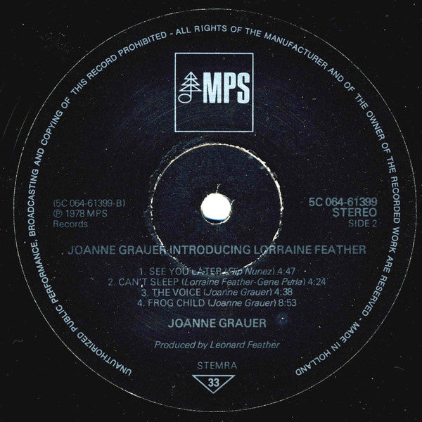 Joanne Grauer Introducing  Lorraine Feather : Joanne Grauer Introducing Lorraine Feather (LP, Album)