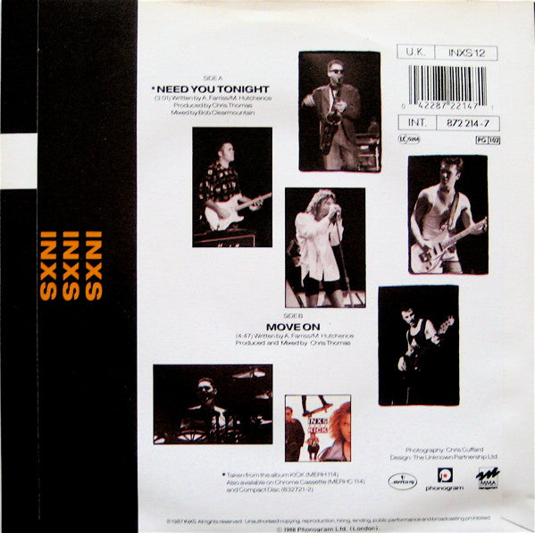 INXS : Need You Tonight (7", Single, Pap)