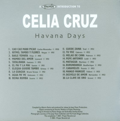 Celia Cruz : A Proper Introduction To Celia Cruz - Havana Days (CD, Comp)
