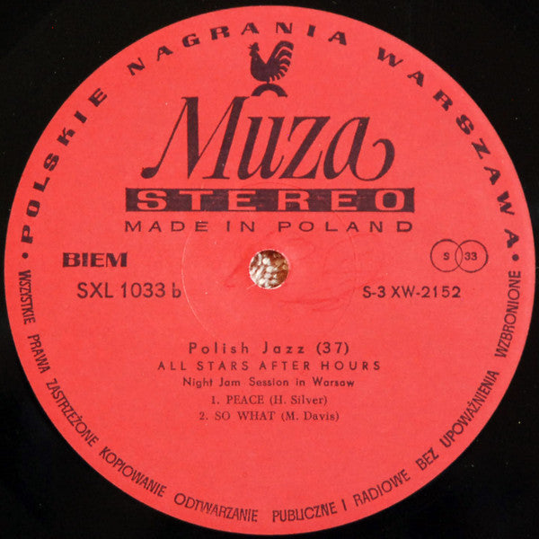 All Stars After Hours : Night Jam Session In Warsaw 1973 (LP, Red)