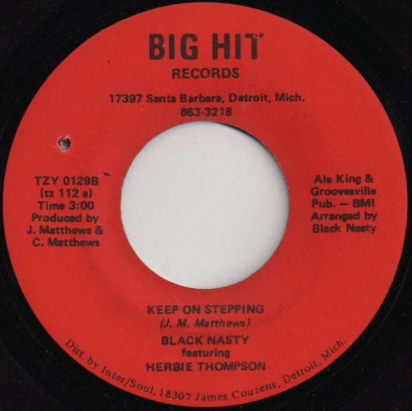 Black Nasty Featuring Herbie Thompson : Cut Your Motor Off  (7", Single)