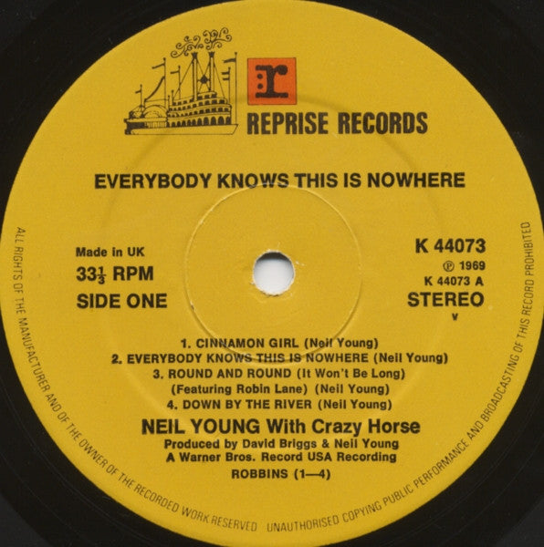Neil Young With Crazy Horse : Everybody Knows This Is Nowhere (LP, Album, RE)