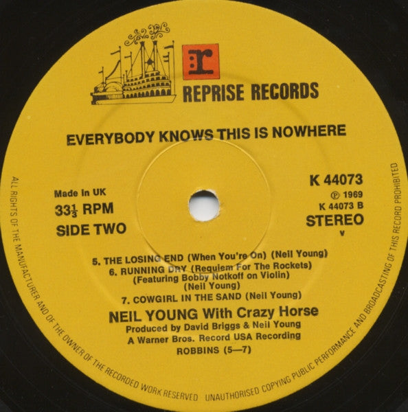Neil Young With Crazy Horse : Everybody Knows This Is Nowhere (LP, Album, RE)