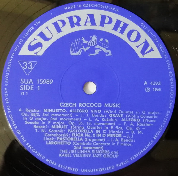 Linha Singers : Czech Rococo Music (Sung In Jazz Rhythm) (LP, Album, Mono, RP)