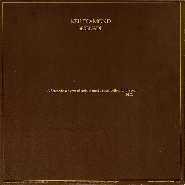Neil Diamond : Serenade (LP, Album)