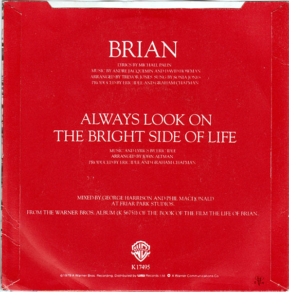 Monty Python : Life Of Brian (7", Single)