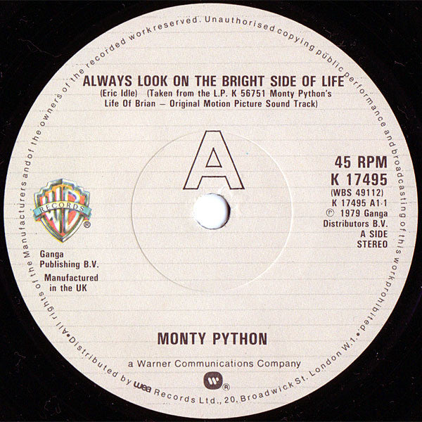 Monty Python : Life Of Brian (7", Single)