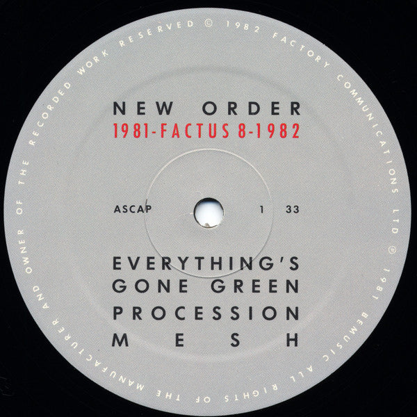 New Order : 1981-1982 (12", Comp, RP)