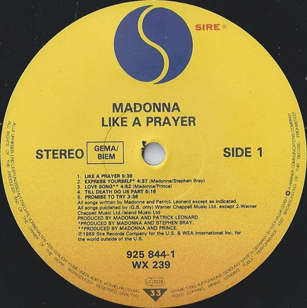 Madonna : Like A Prayer (LP, Album)
