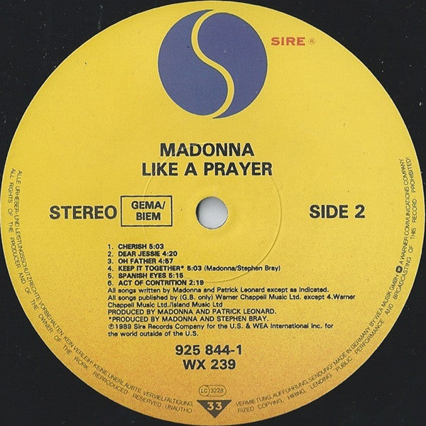 Madonna : Like A Prayer (LP, Album)