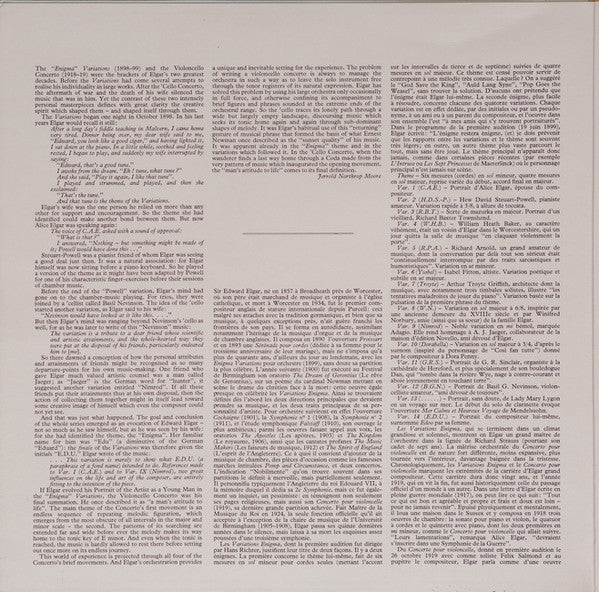 Elgar*, Jacqueline Du Pré, Daniel Barenboim, Philadelphia Orchestra*, London Philharmonic Orchestra : Cello Concerto, Op. 85 / Enigma" Variations (LP)