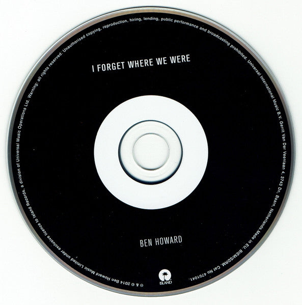 Ben Howard (2) : I Forget Where We Were (CD, Album, Gat)