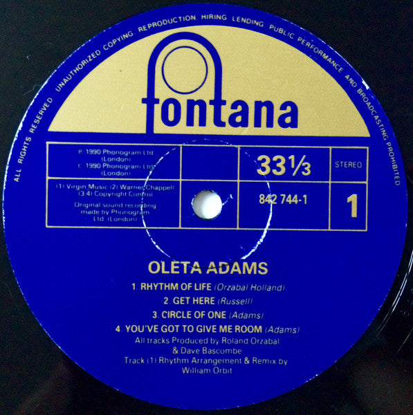 Oleta Adams : Circle Of One (LP, Album)