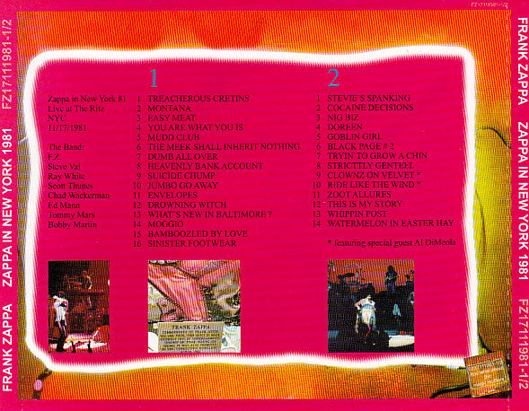 Zappa* : Zappa In New York '81 (2xCD, Unofficial)