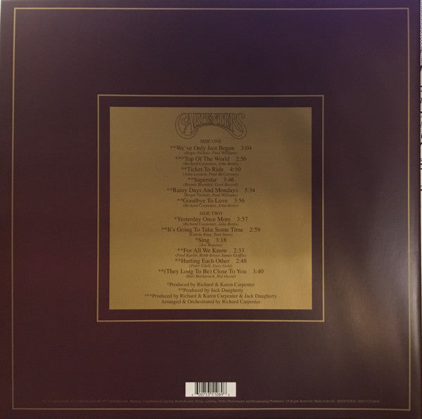 Carpenters : The Singles 1969-1973 (LP, Album, Comp, RE, 180)