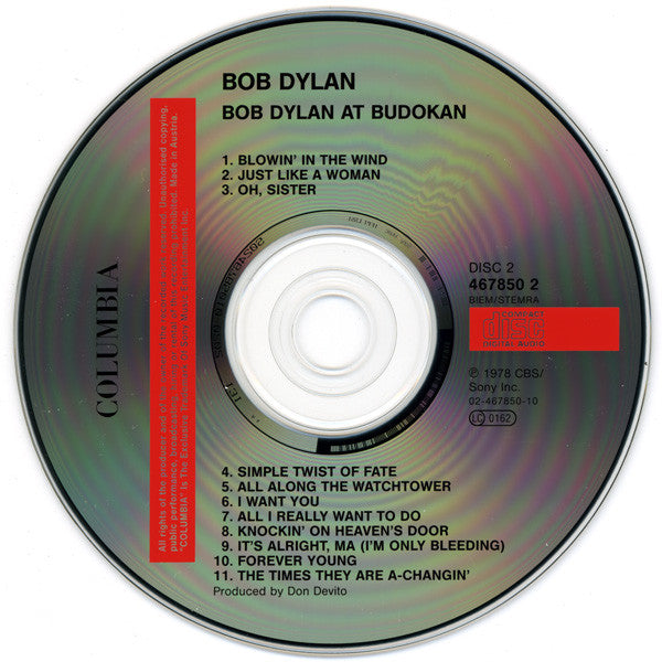 Bob Dylan : Bob Dylan At Budokan (2xCD, Album, RE)