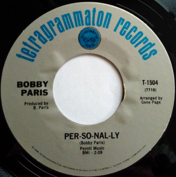 Bobby Paris : Per-So-Nal-Ly (7", Single, Mon)