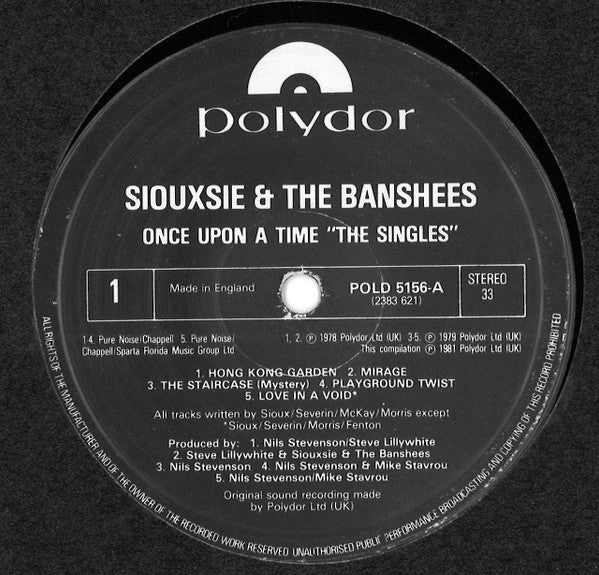 Siouxsie And The Banshees* : Once Upon A Time/The Singles (LP, Album, Comp)