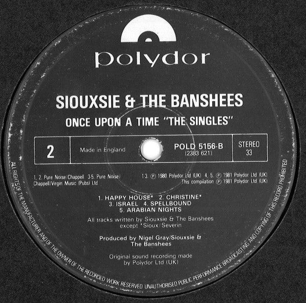 Siouxsie And The Banshees* : Once Upon A Time/The Singles (LP, Album, Comp)