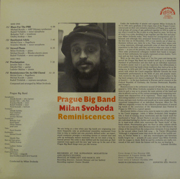Prague Big Band, Milan Svoboda : Reminiscences (LP, Album)