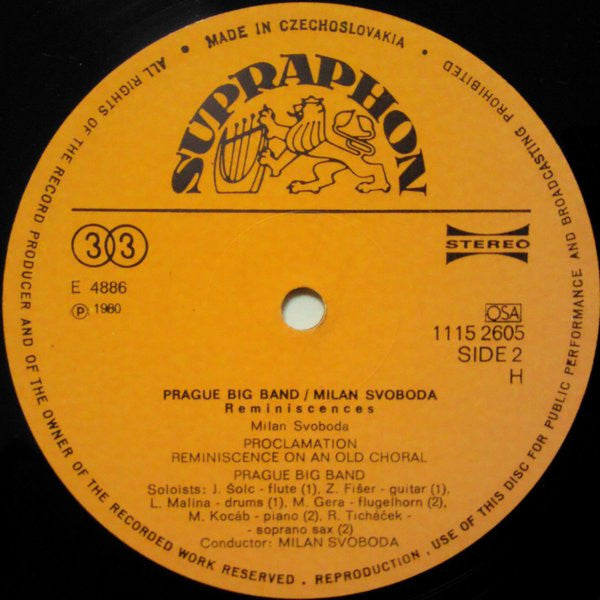 Prague Big Band, Milan Svoboda : Reminiscences (LP, Album)