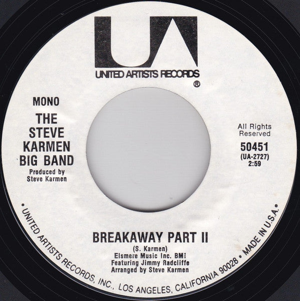 The Steve Karmen Big Band Featuring Jimmy Radcliffe : Breakaway (7", Single, Mono, RE)