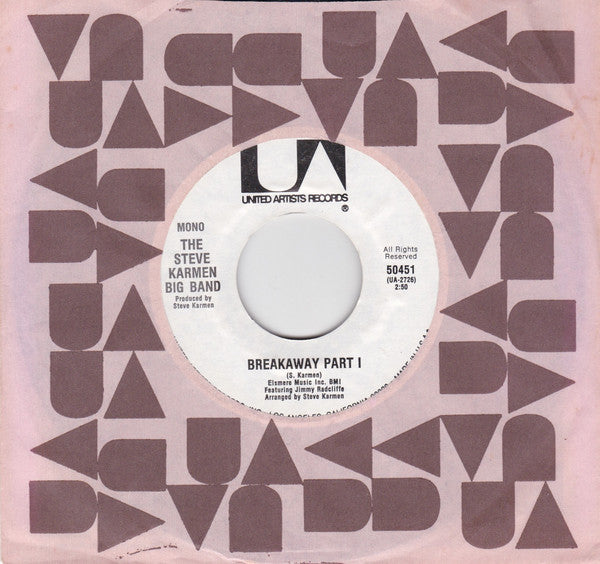 The Steve Karmen Big Band Featuring Jimmy Radcliffe : Breakaway (7", Single, Mono, RE)