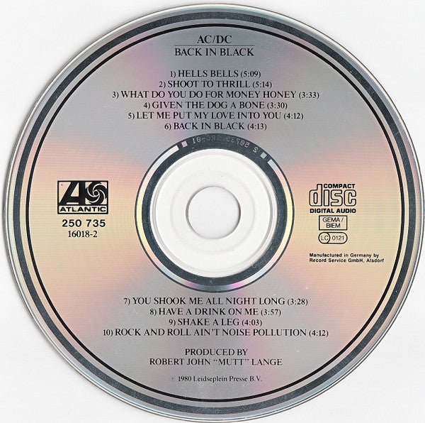 AC/DC : Back In Black (CD, Album, RE)